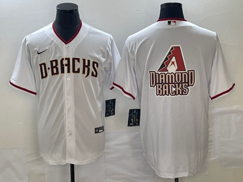 Men's Arizona Diamondbacks White Team Big Logo Cool Base Stitched Baseball Jersey Men's Arizona Diamondbacks White Team Big Logo Cool Base Stitched Baseball Jersey